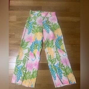 Lilly Pulitzer Pink and Green Tropical Pants